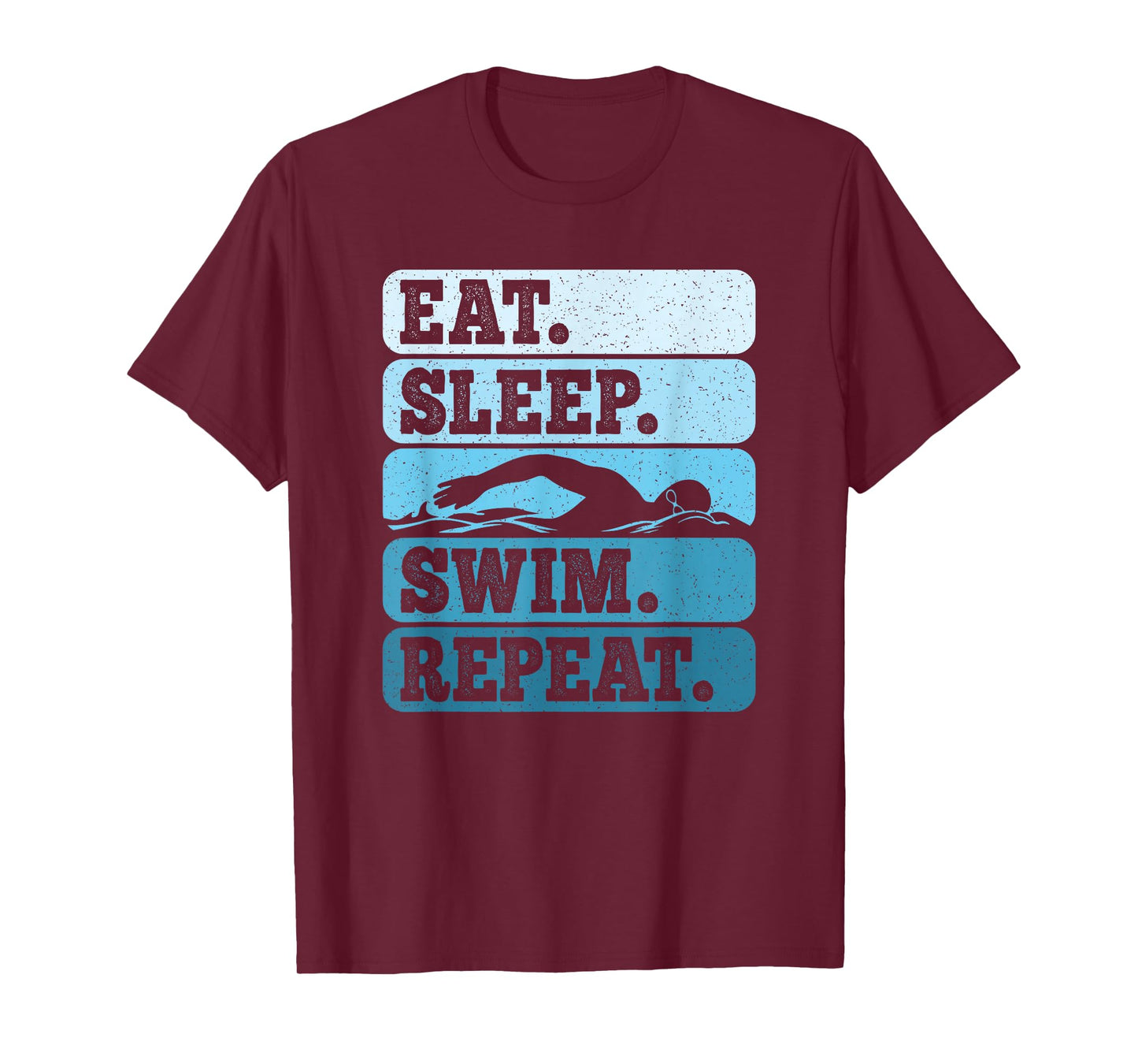 Eat Sleep Swim Vintage Swimming Lover Swimmer Men Women T-Shirt