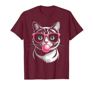Cool Cat Pink Sunglasses Bubblegum Kitten Kawaii Kitty Lover T-Shirt