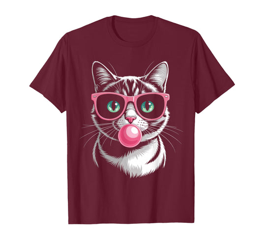 Cool Cat Pink Sunglasses Bubblegum Kitten Kawaii Kitty Lover T-Shirt