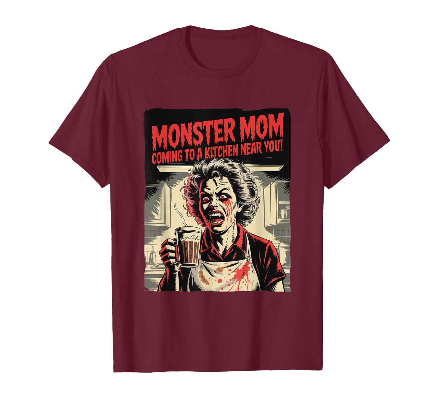 Mothers Day Vintage Horror Movie Poster Angry Monster Mom T-Shirt