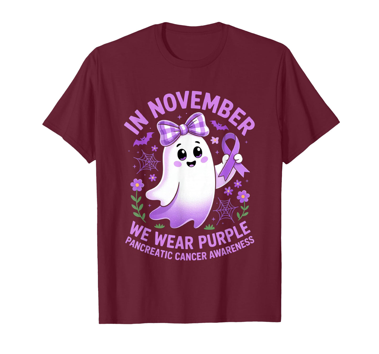 in November We Wear Purple Pancreatic Cancer Awareness T-Shirt