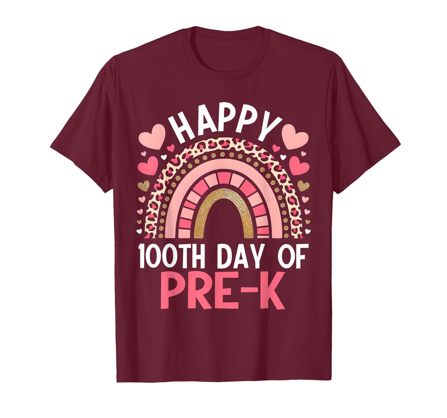 100th Day of Pre-K Rainbow 100 Days of School Teacher Kids T-Shirt