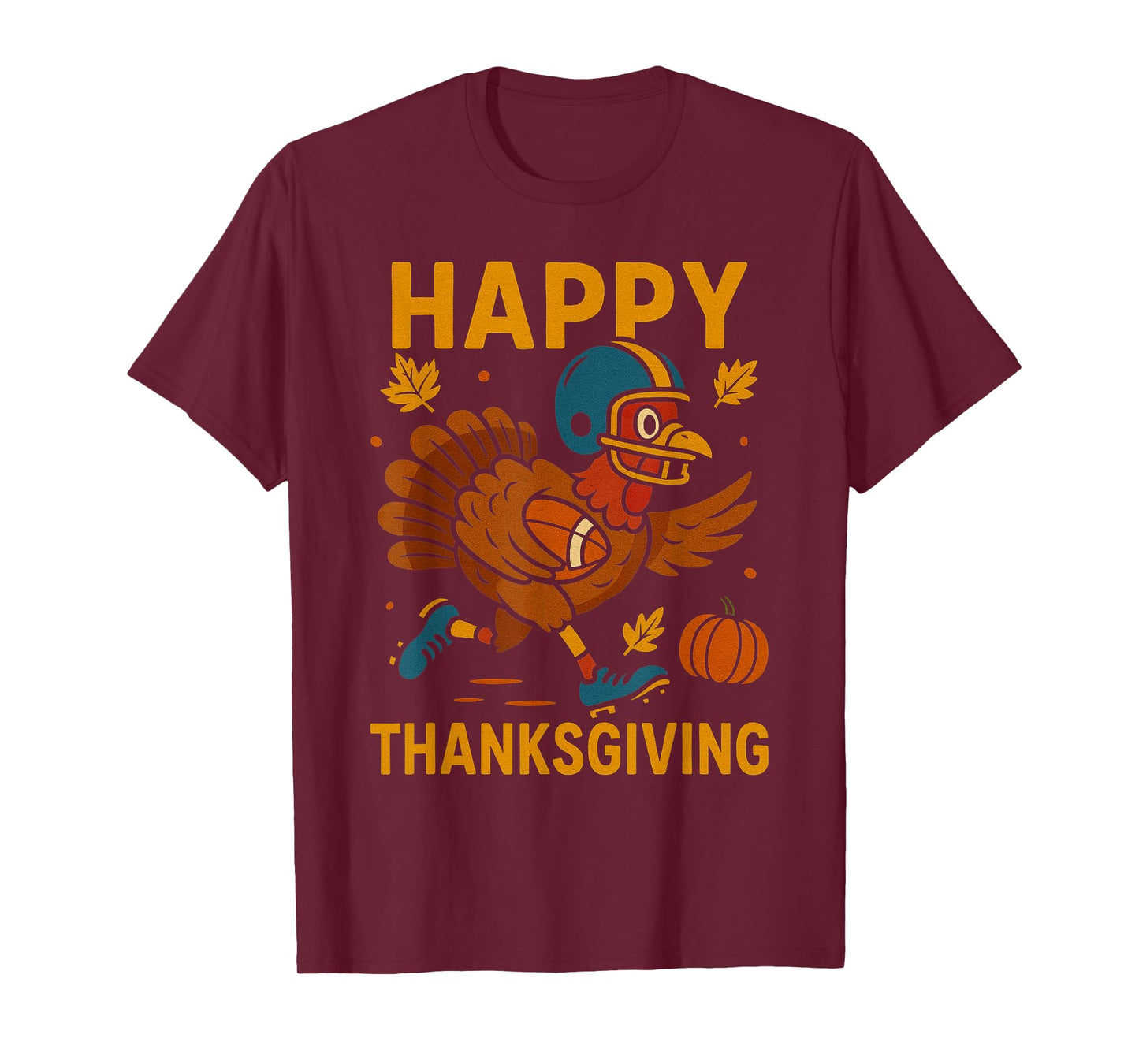 Football Thanksgiving Shirts for Kids Boys Girls Turkey T-Shirt