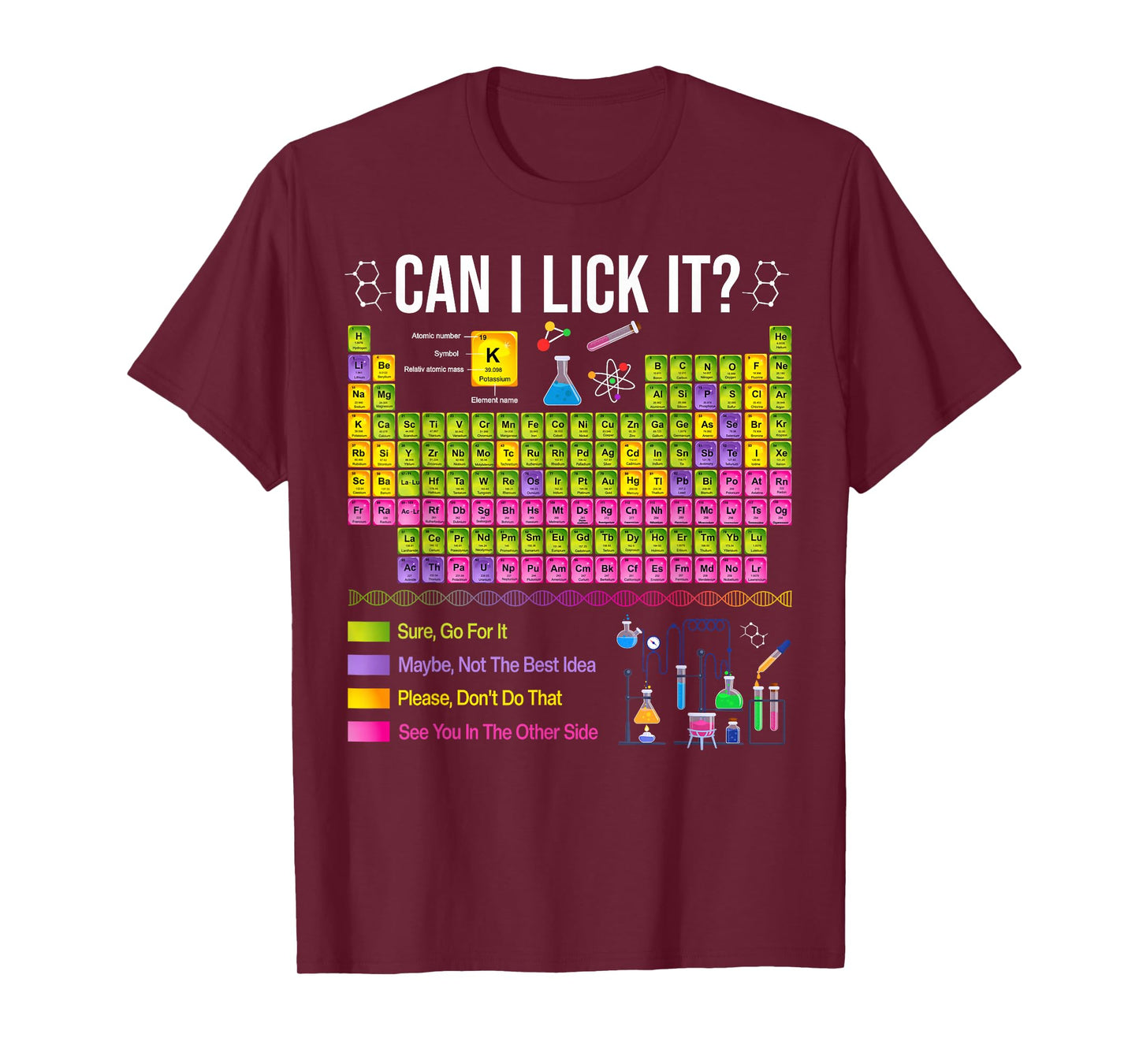 Can I Lick It Periodic Table Science Meme Teacher Boy Girl T-Shirt