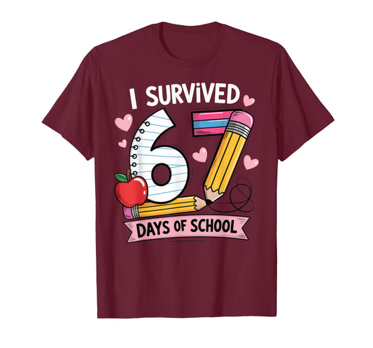 I Survived 67 Days of School Six Seven Meme T-Shirt