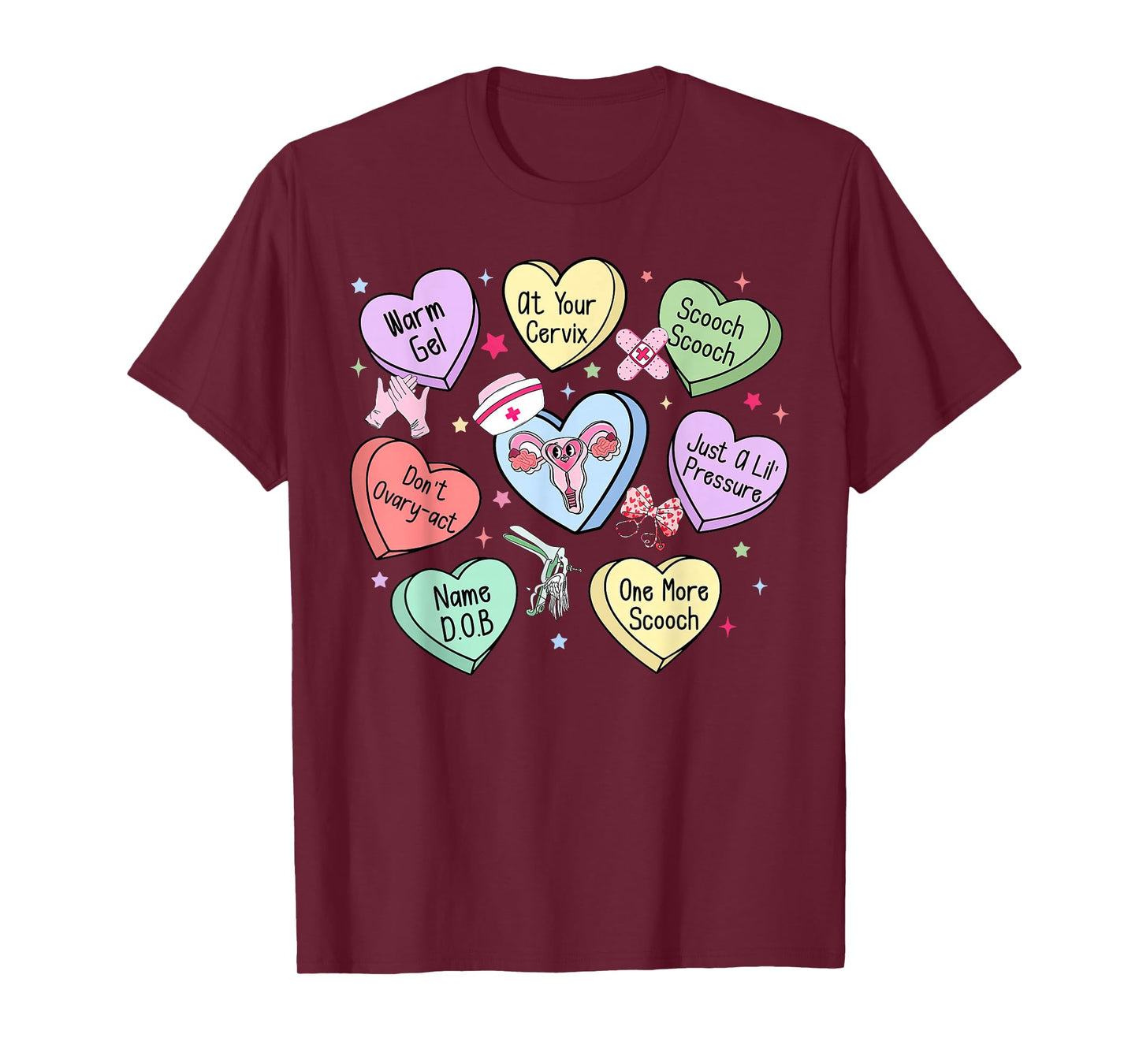 OBGYN Nurse Candy Heart Valentines Obstetrician Gynecologist T-Shirt