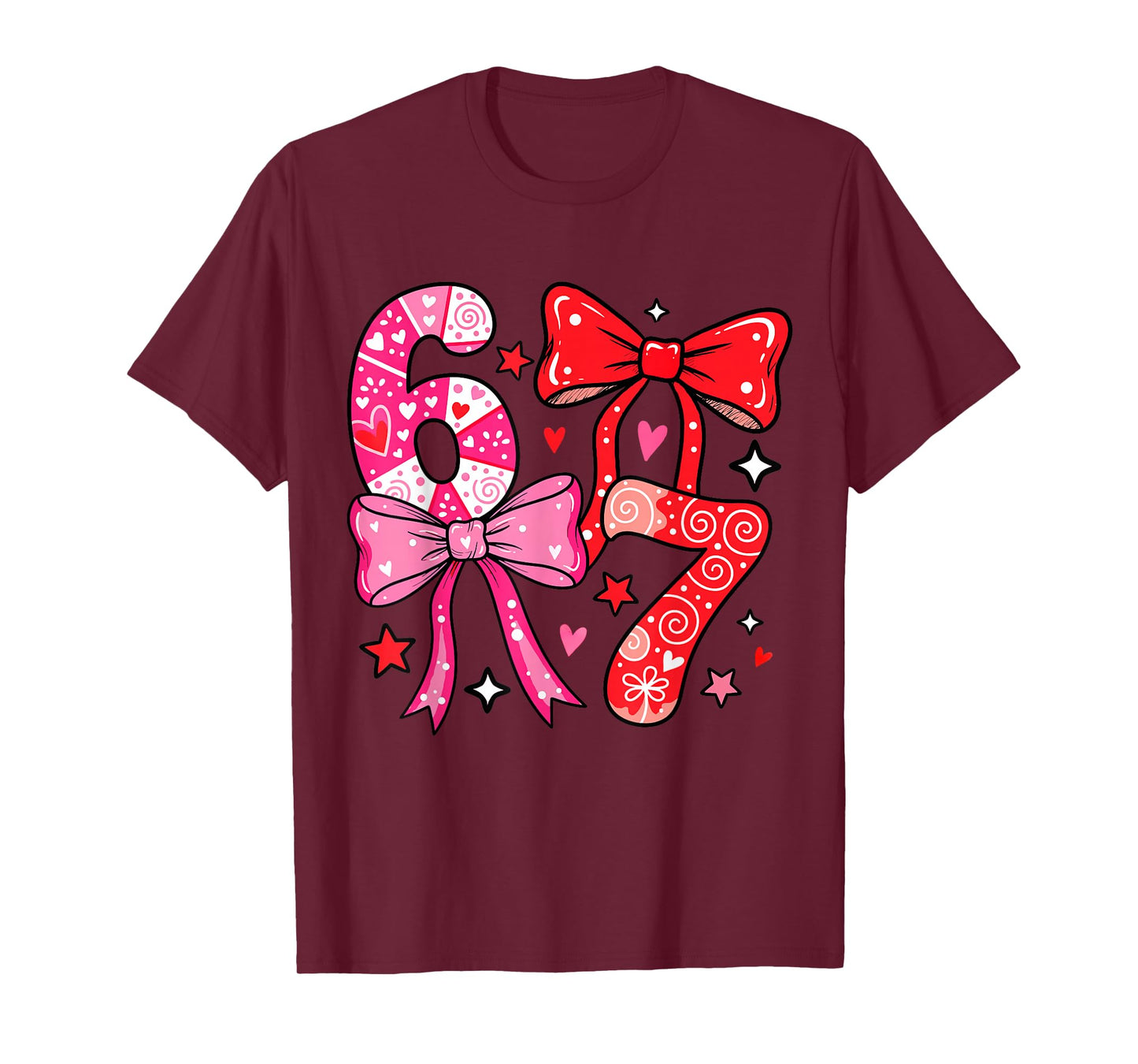 Six Seven 67 Meme Cool Valentine’s for Teens Boys Girls Kids T-Shirt