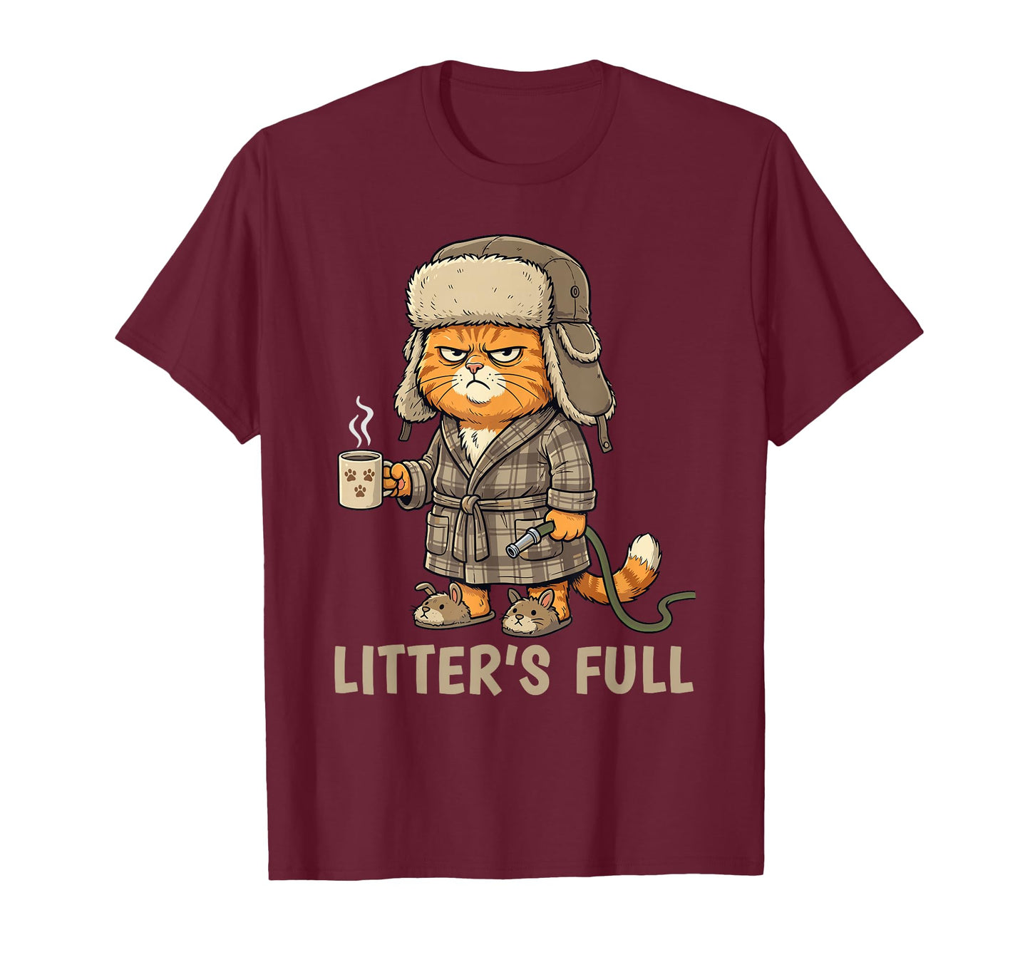 Litter’s Full Funny Cat Lovers Christmas T-Shirt