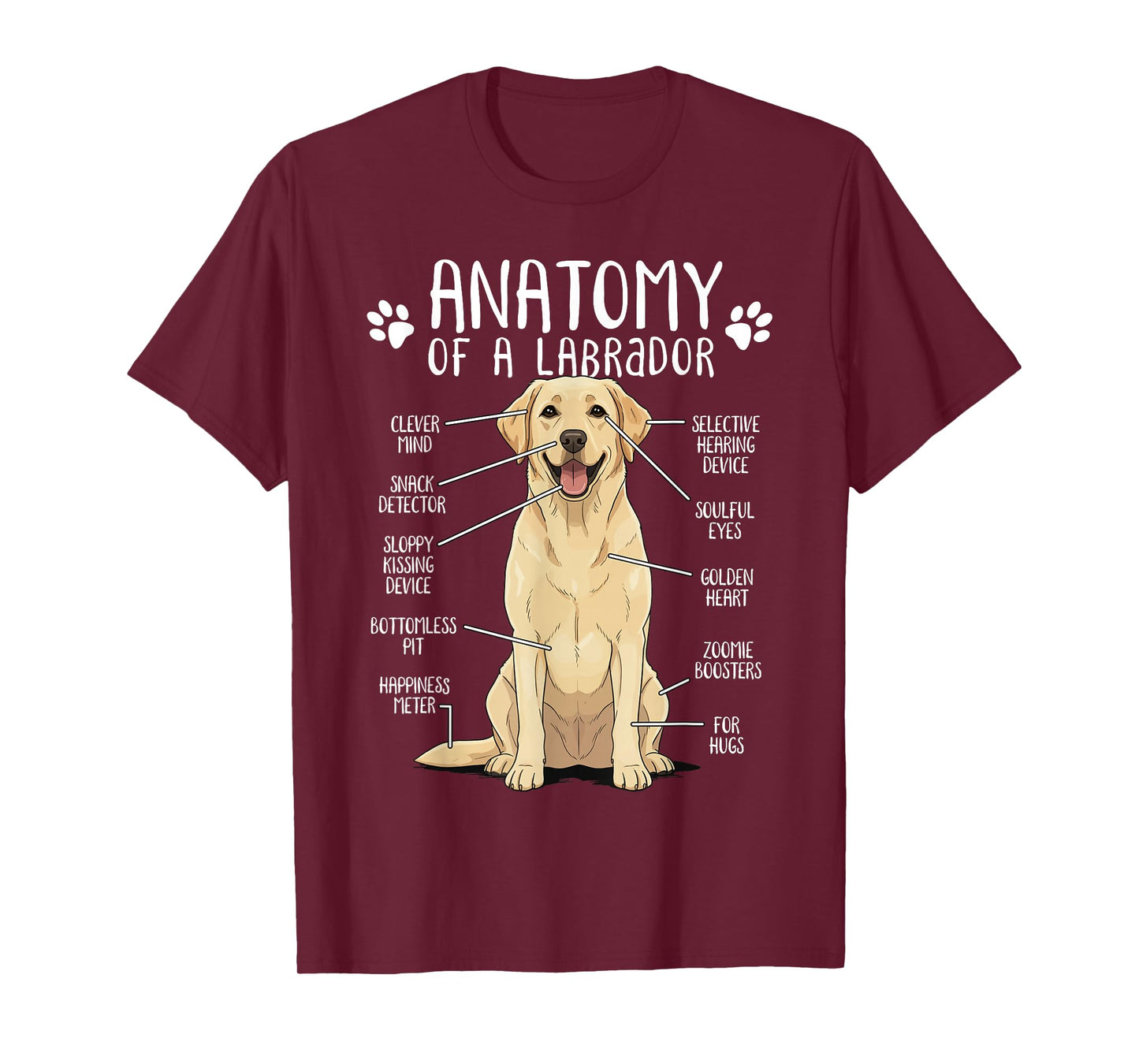 Funny Anatomy Labrador Retriever Yellow Lab Dog Owner T-Shirt