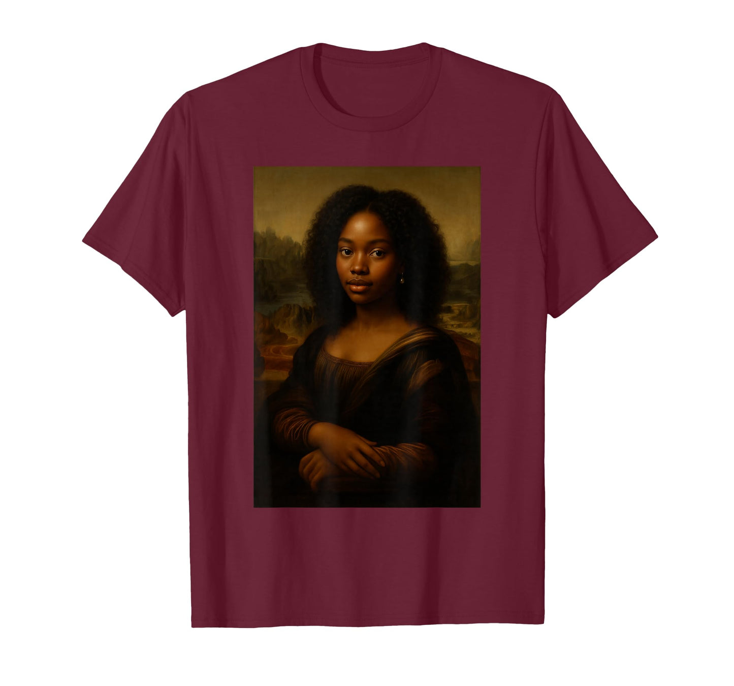 Black Mona Lisa Afro African Melanin Black History Queen T-Shirt
