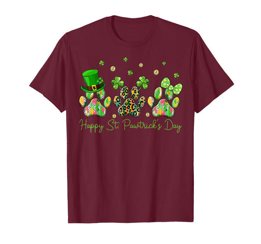 Happy St Pawtrick's Day Dog Paw Shamrock St Patrick's Day T-Shirt