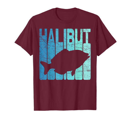 Halibut Vintage Halibut Fishing Retro Seafood T-Shirt