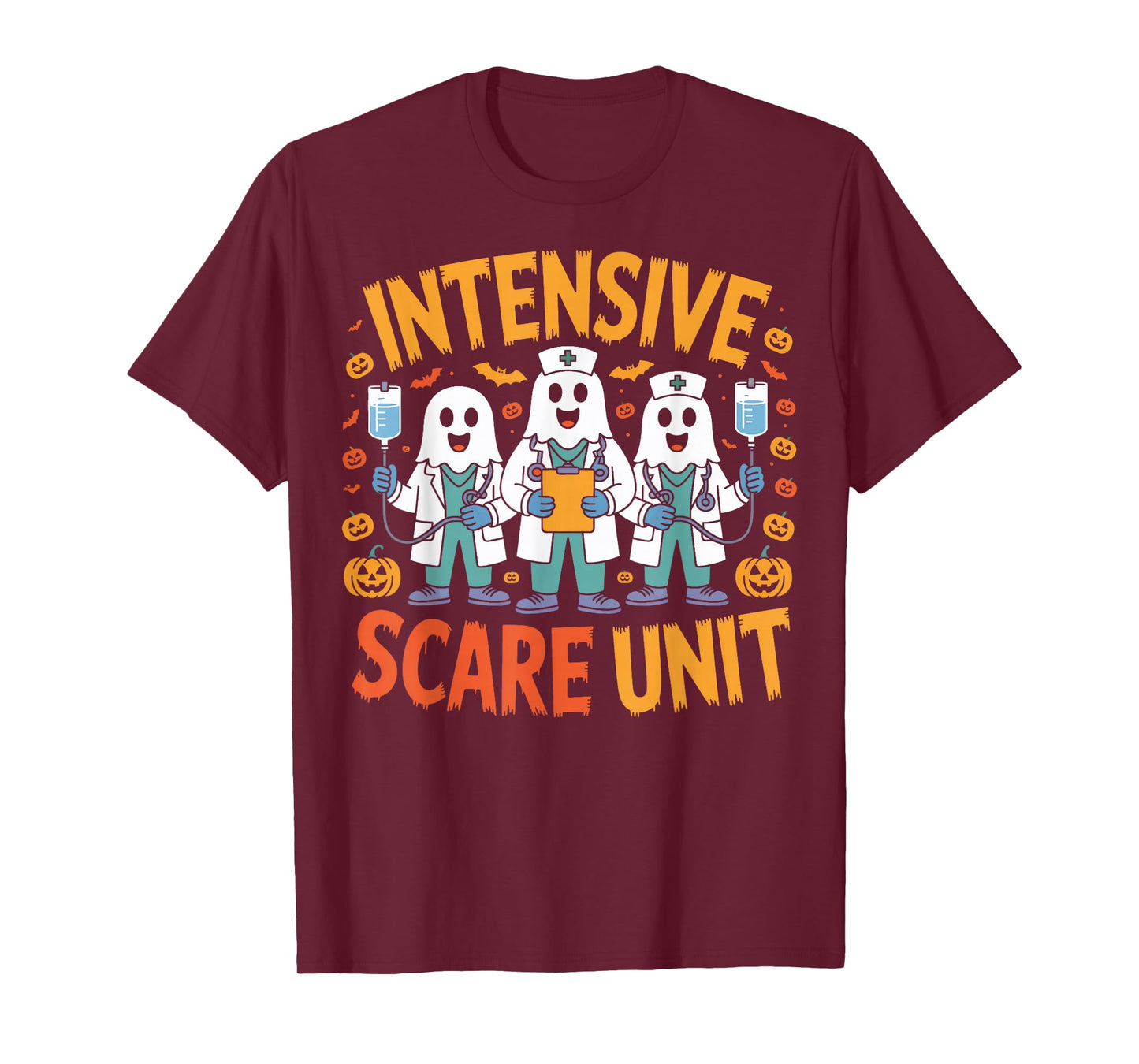Intensive Scare Unit Halloween Nurse Theme T-Shirt