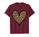 Love Cheetah Leopard Print Heart Valentines for Girls Women T-Shirt