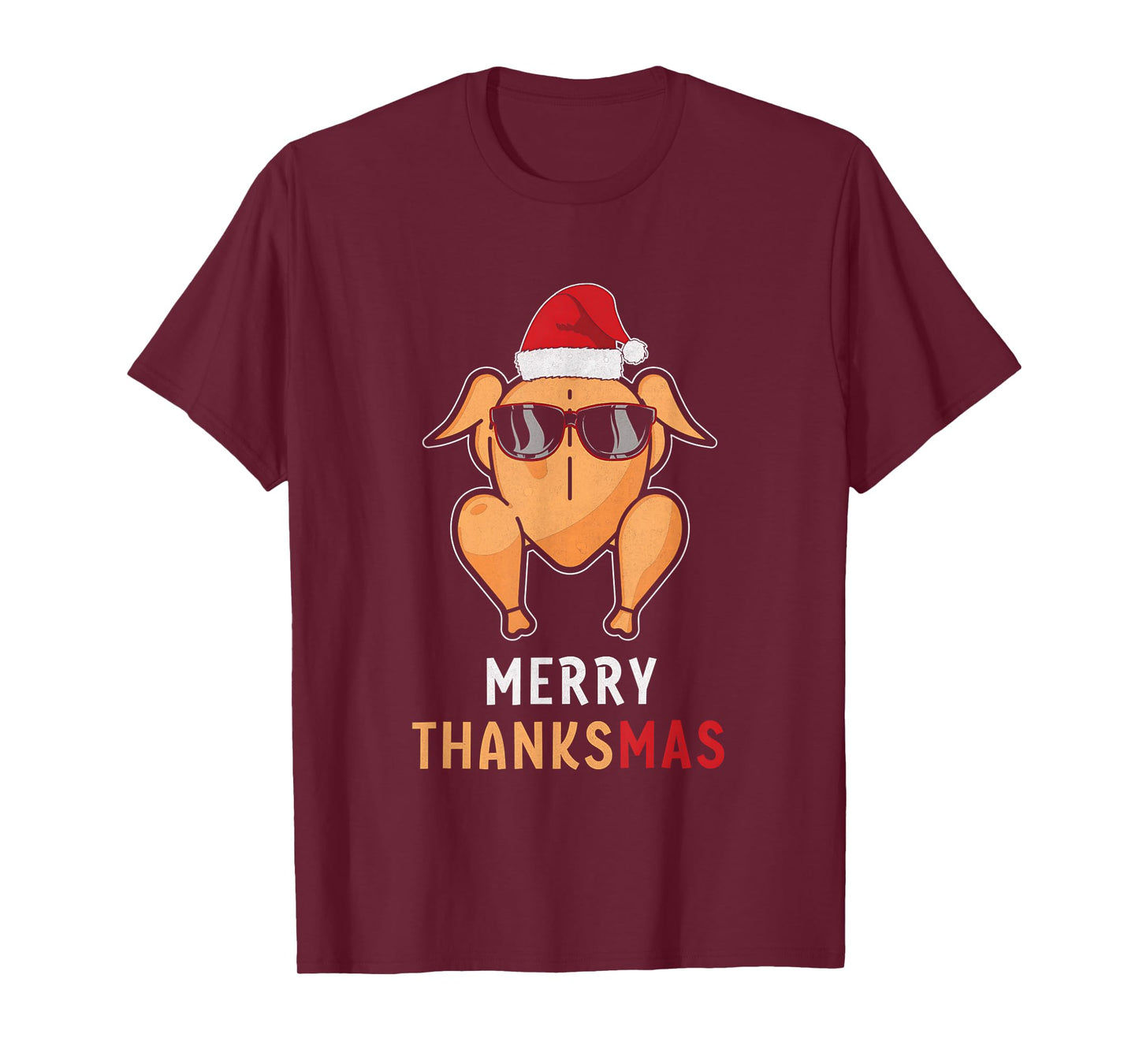 Merry Thanksmas Funny Turkey Christmas Thanksgiving Xmas T-Shirt