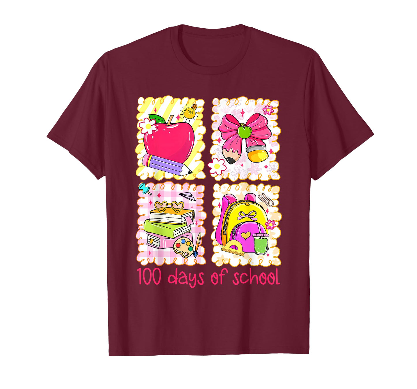 Preppy 100th Day 100 Days of School Teacher Girl Women T-Shirt