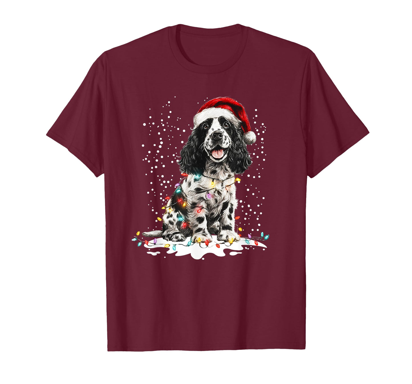 Dog Xmas Men Women Favorite Cocker Spaniel Christmas T-Shirt