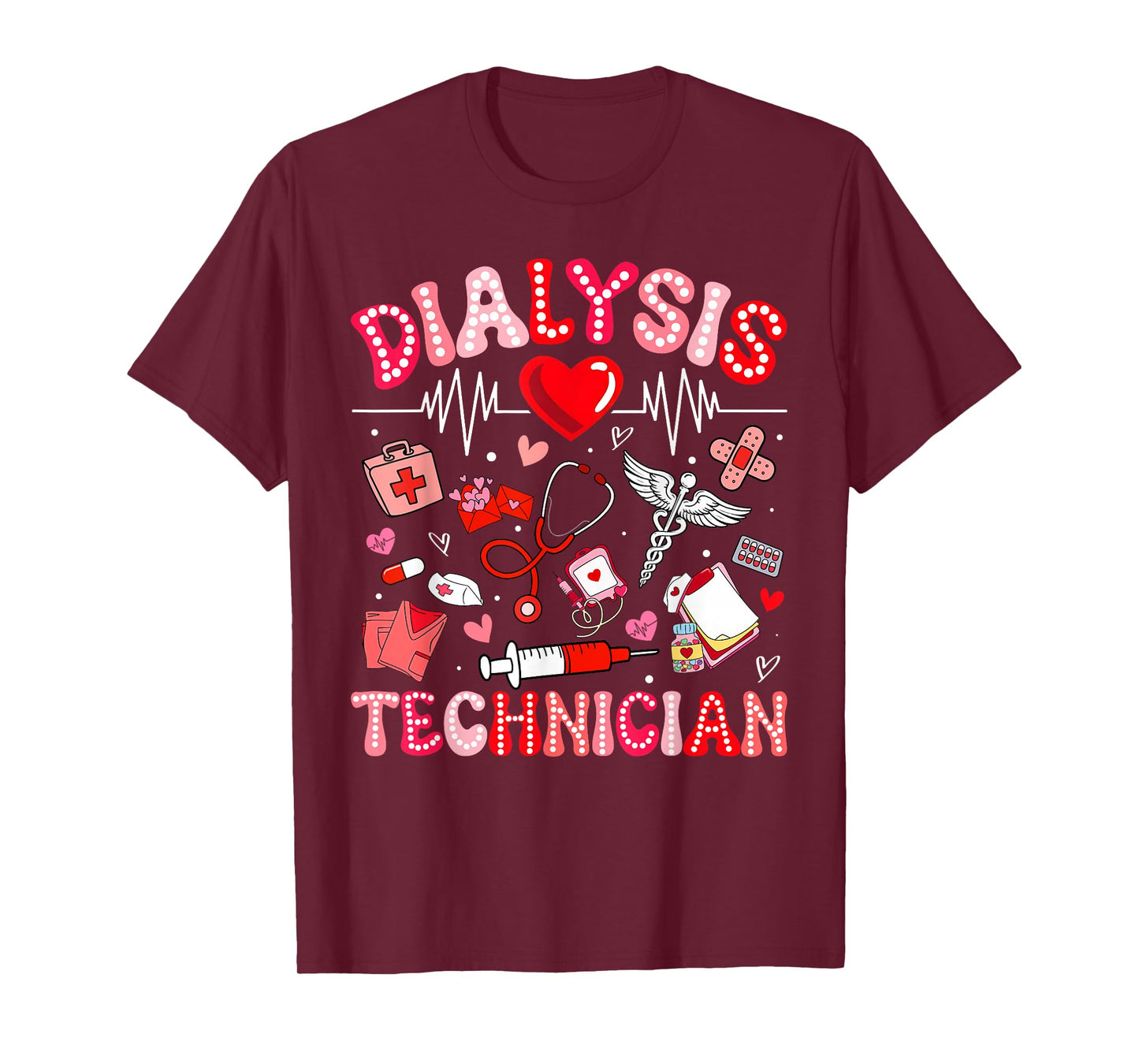Dialysis Technician Valentine Heart Nurse RN CNA Women T-Shirt