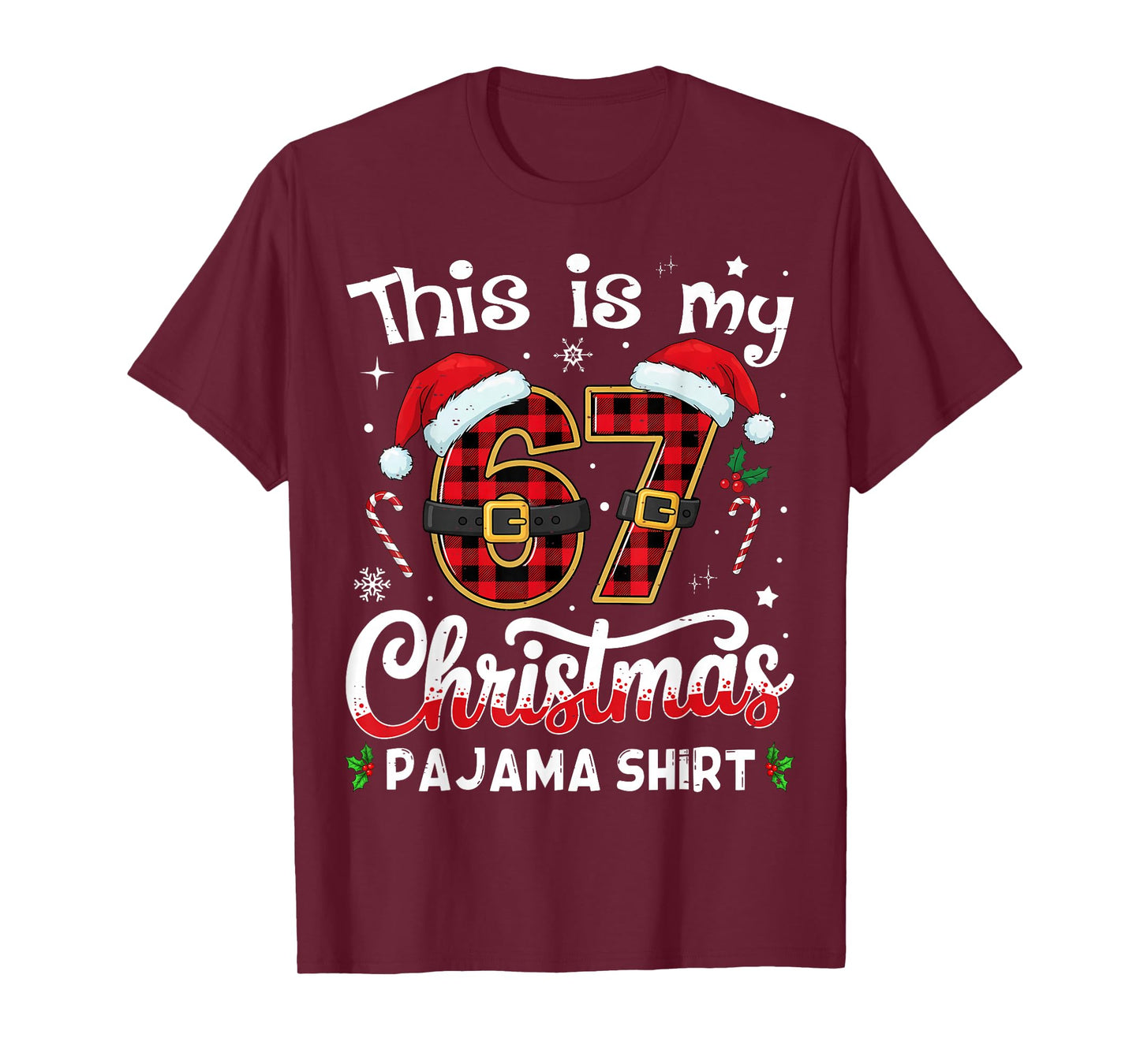 This is My 67 Christmas Pajama 67 Meme Gen Alpha Boys Girls T-Shirt