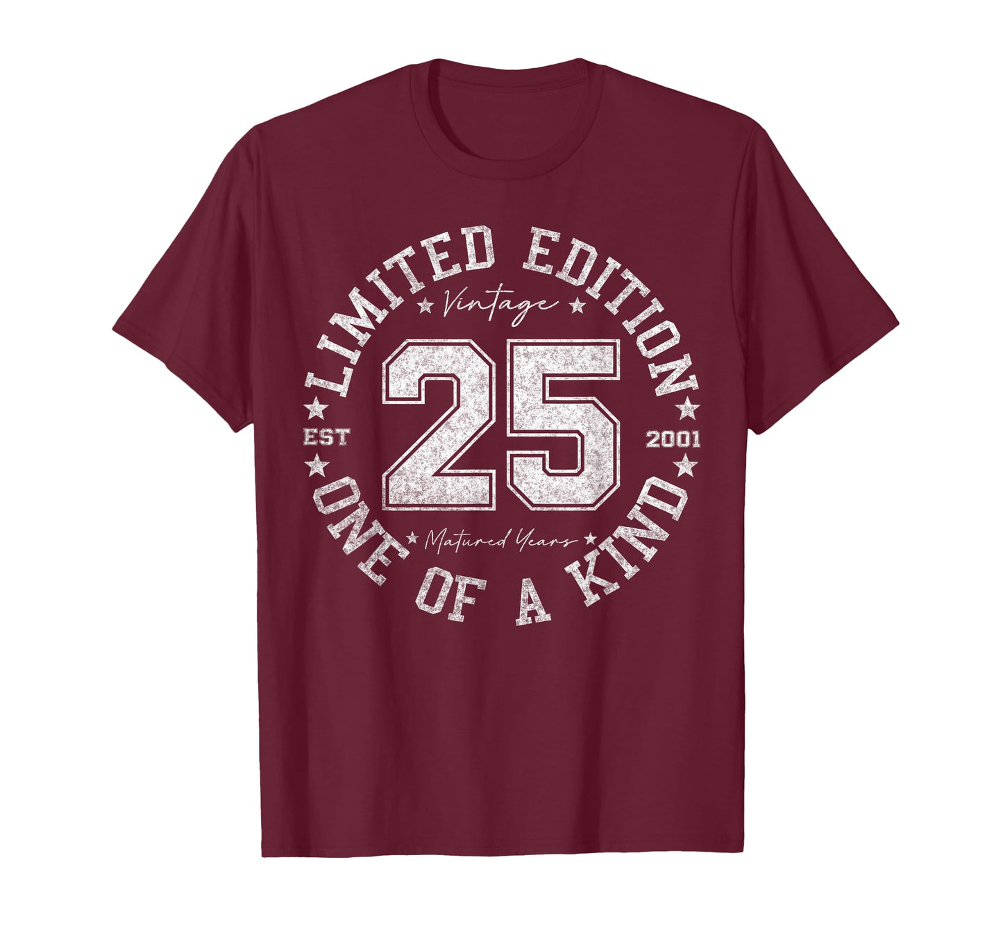 25 Year Old Gifts Vintage 2001 Limited Edition 25th Birthday T-Shirt