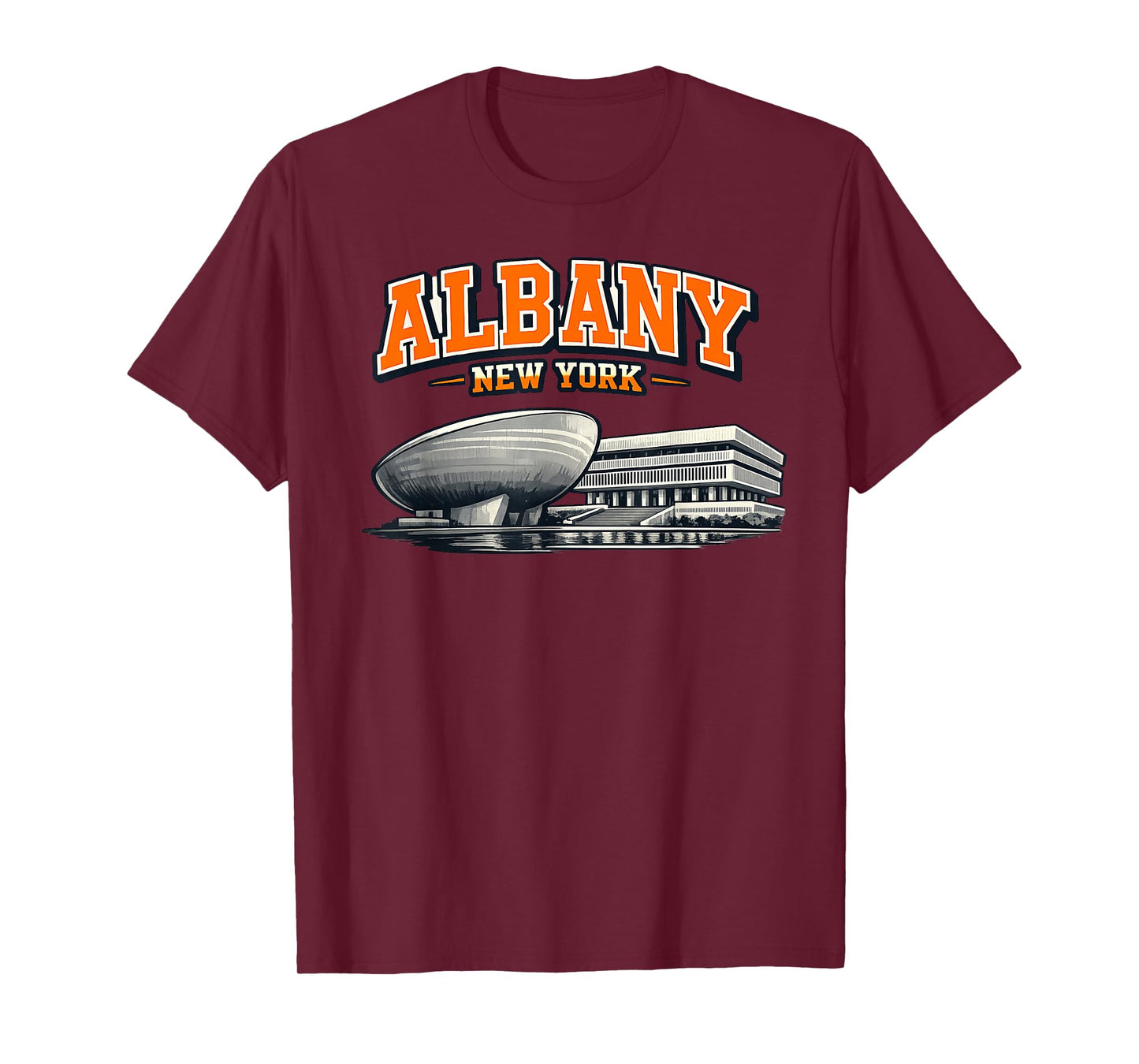 Albany New York Retro College Landmark Design T-Shirt