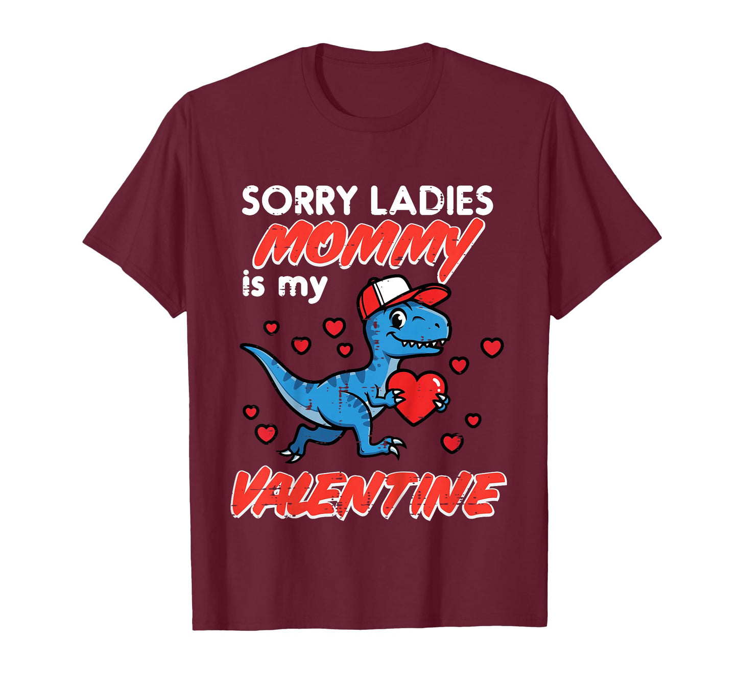 Kids Dino Sorry Ladies Mommy is My Valentine Day Toddler Boy Kids T-Shirt