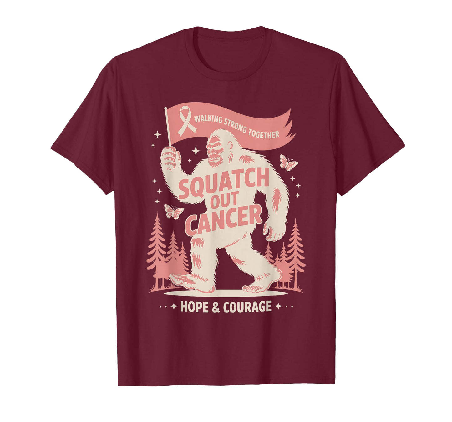 Bigfoot Pink Ribbon Breast Cancer Awareness Month Women Men T-Shirt