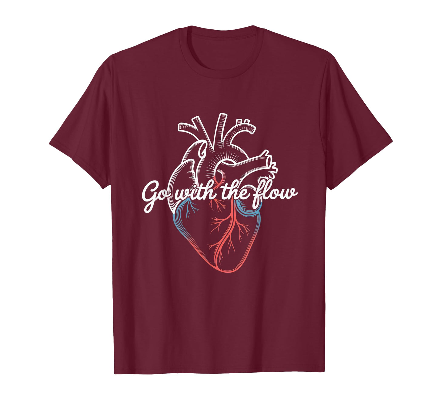 Go with Flow Heart Design for Medical Professionals Nurse T-Shirt