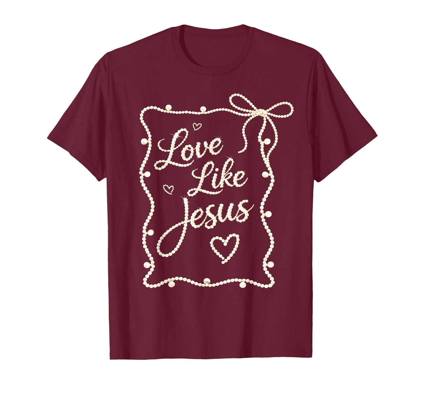 Preppy Love Like Jesus Pearls Happy Easter Women Girl Kid T-Shirt