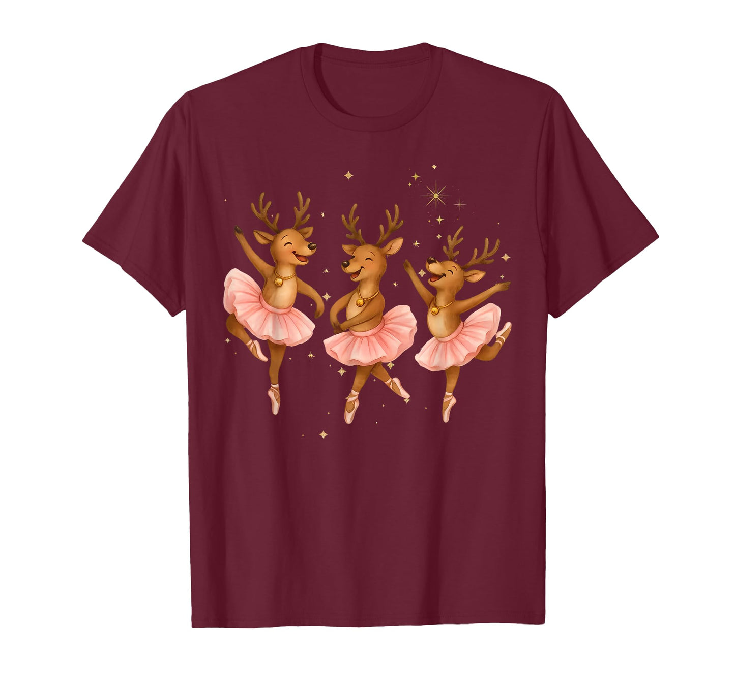Reindeer Dancing Ballet Ballerinas Christmas Dancer Teacher T-Shirt