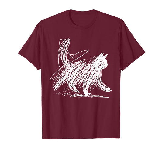 Abstract Scribble cat T-Shirt