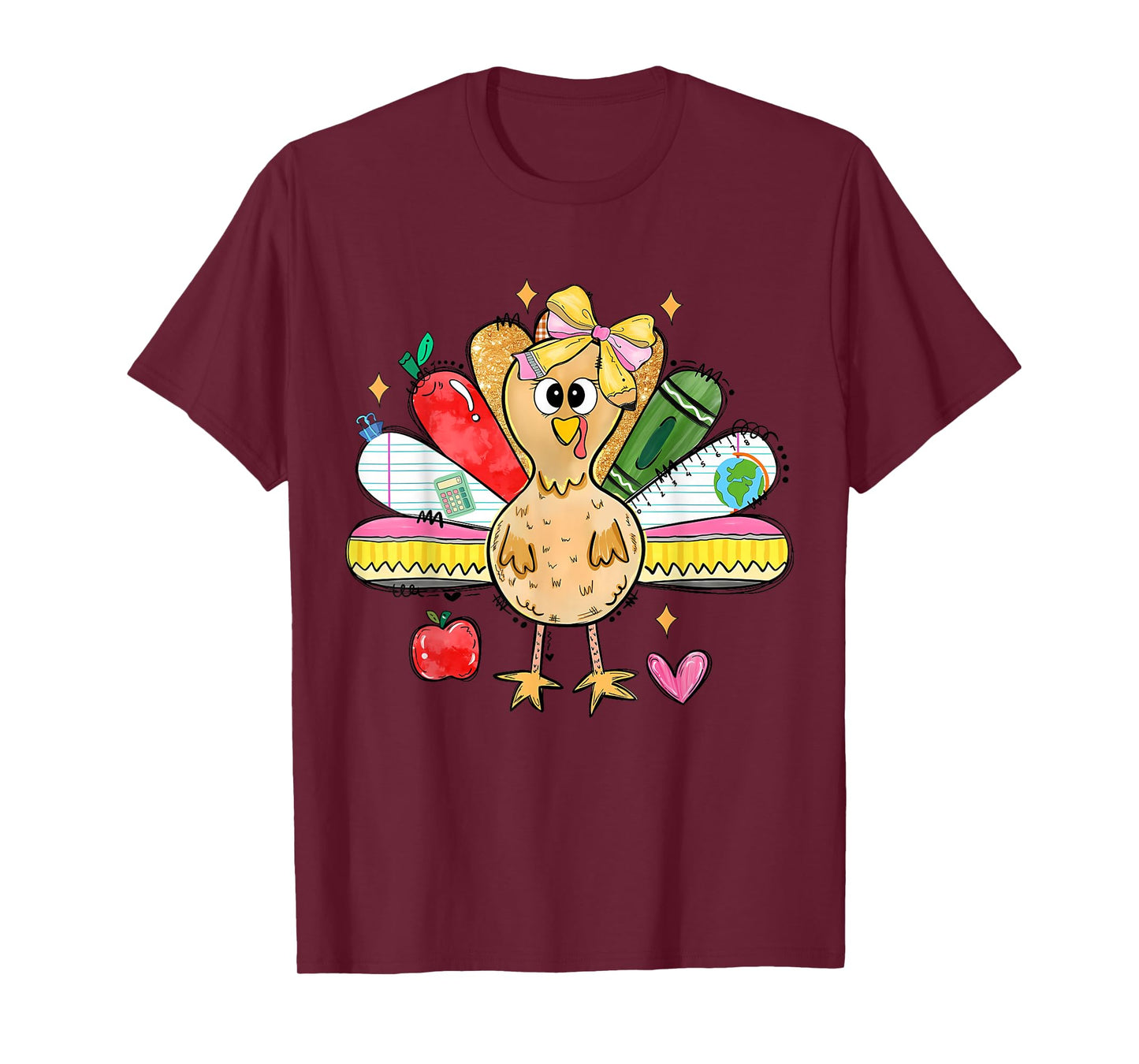 Cute School Turkey Thanksgiving Holiday Teacher Student T-Shirt