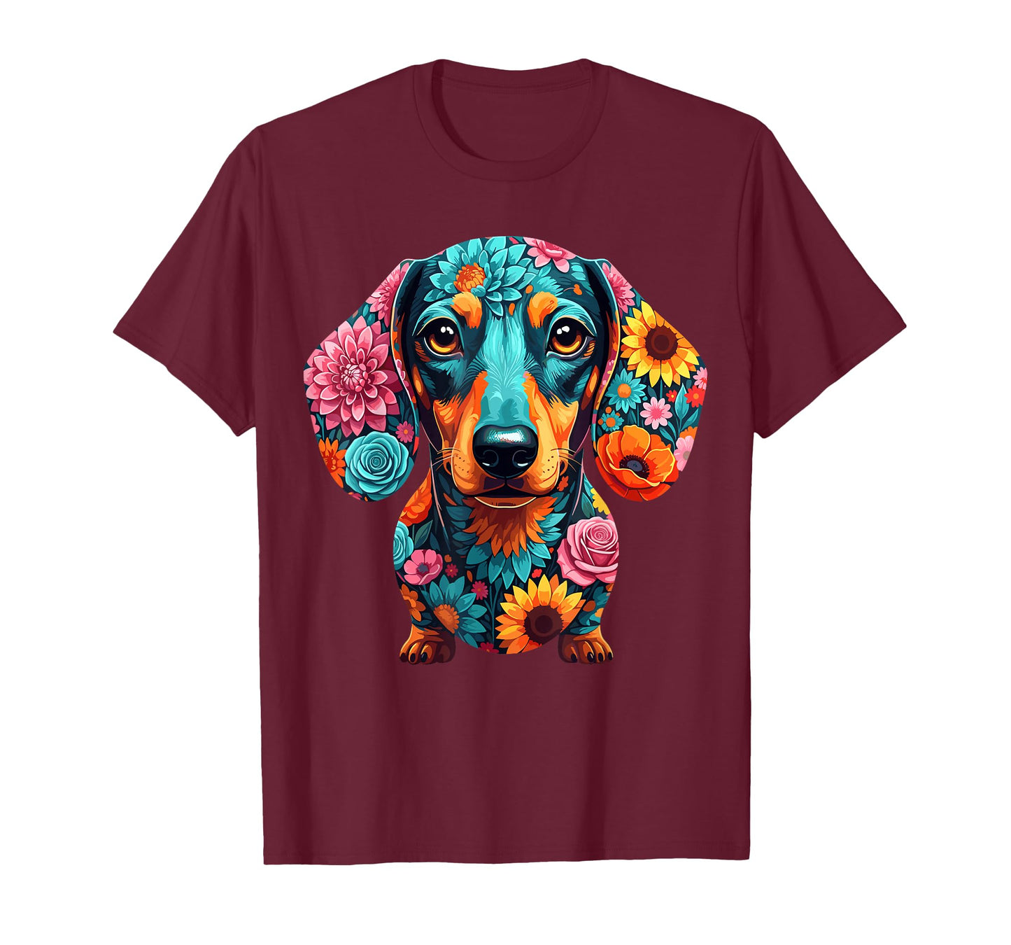 Dachshund Flower Funny Dog T-Shirt