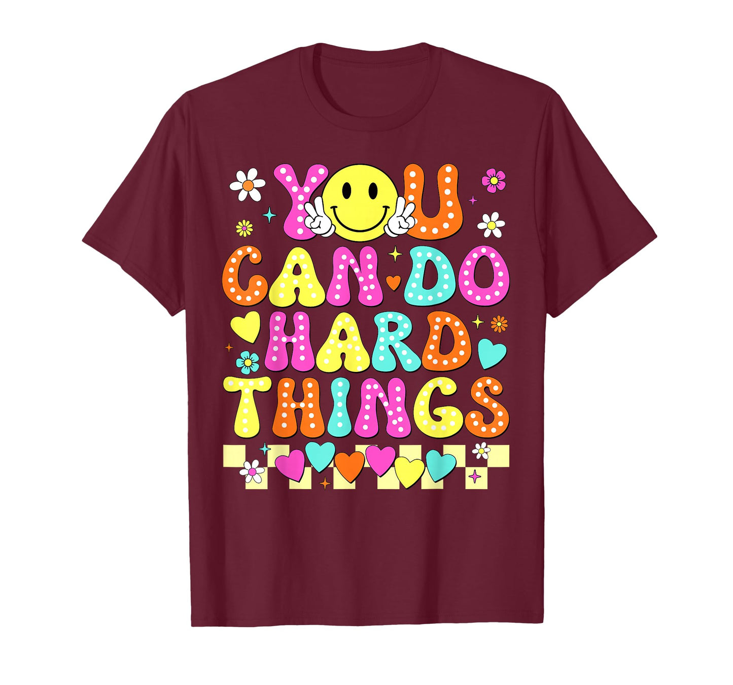 Groovy You Can Do Hard Things Testing Day Teacher Girls Boys T-Shirt