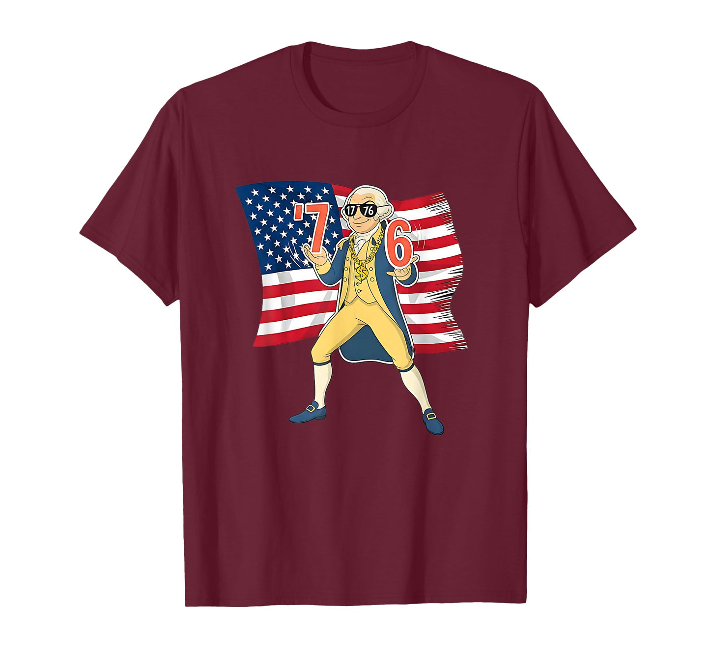 76 Greater Than 67 Funny Meme Thomas Jefferson USA Flag T-Shirt