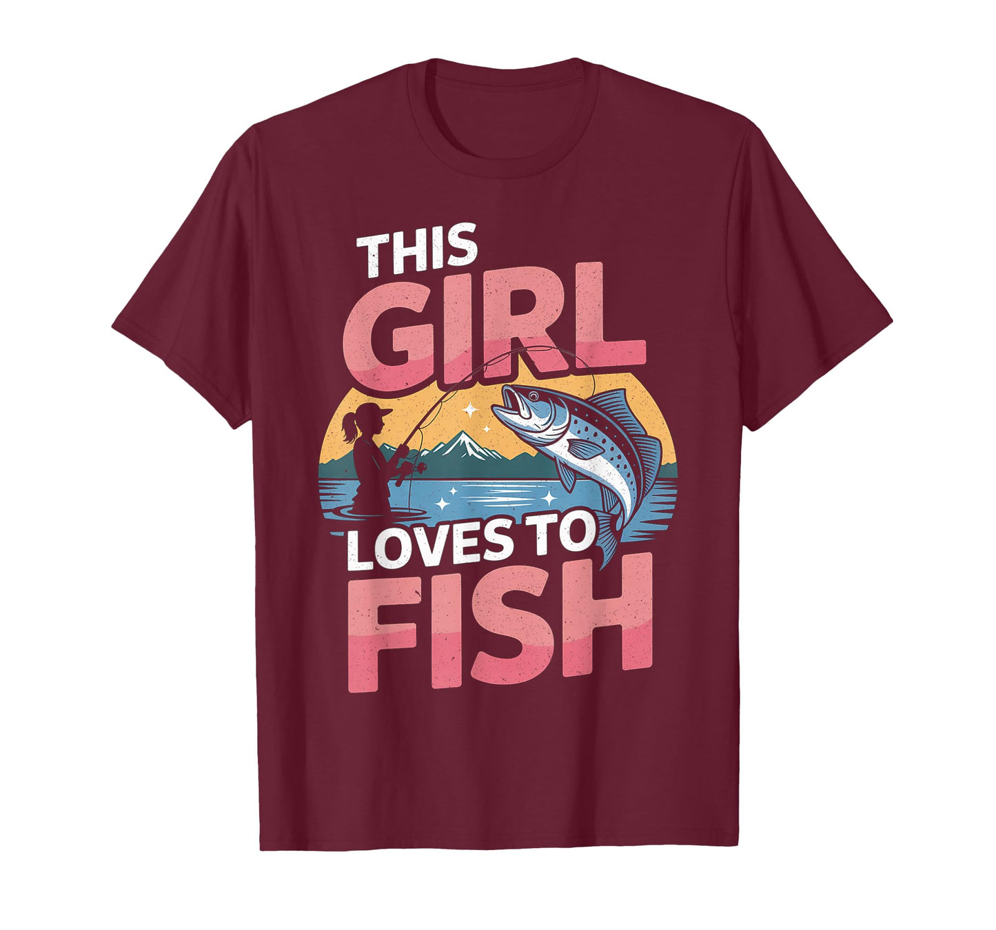 This Girl Loves to Fish Fishing Girls T-Shirt