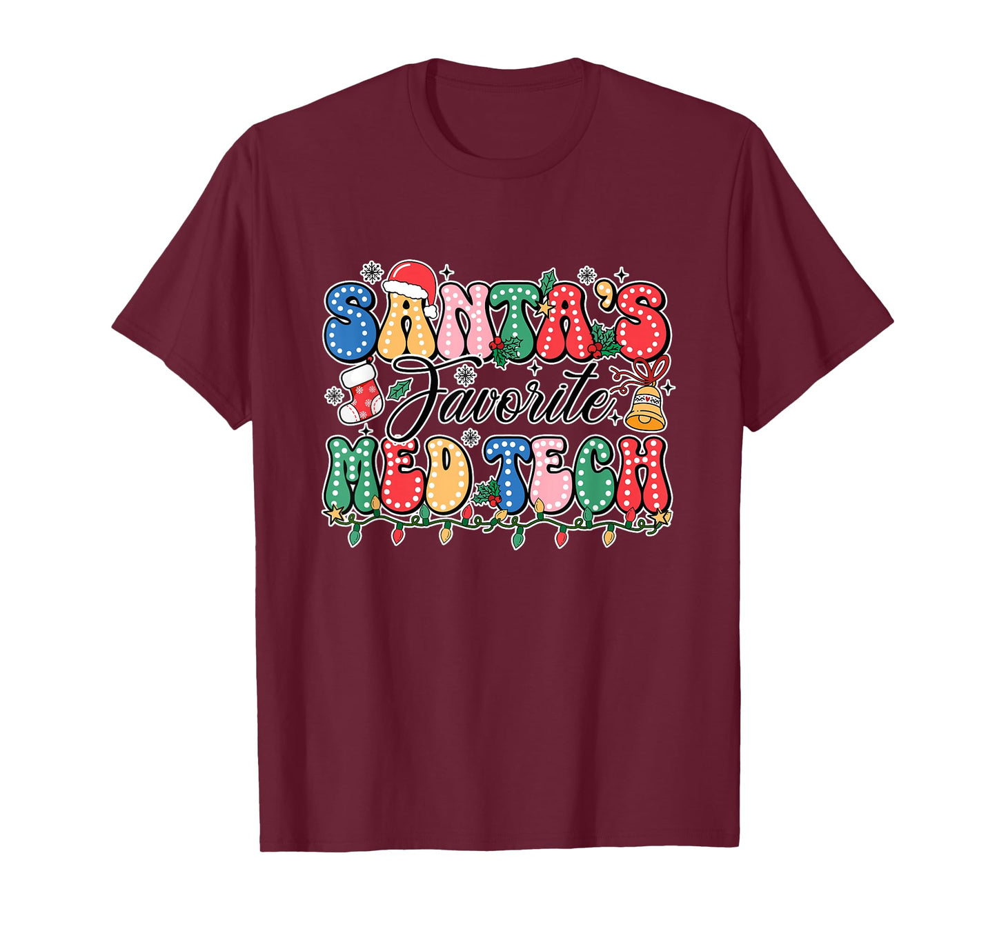 Funny Santa's Favorite Med Tech Christmas Nursing Xmas T-Shirt