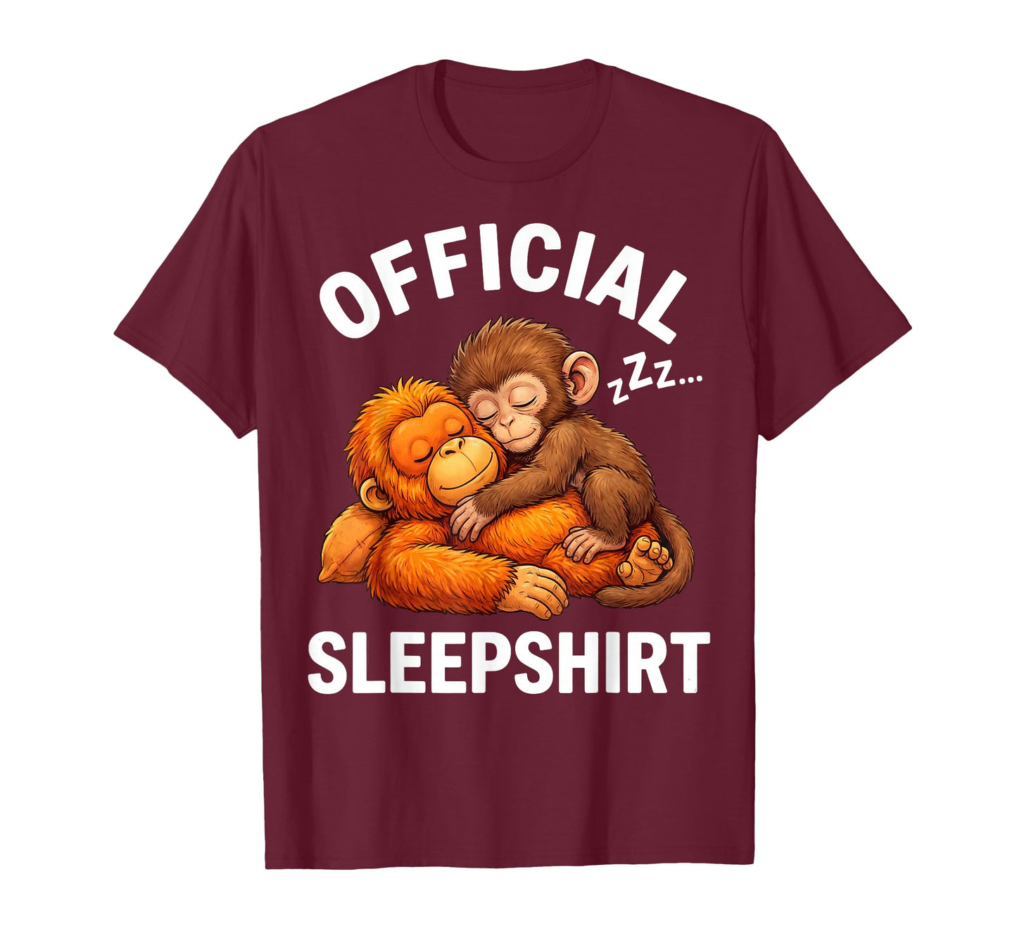 Official Sleepshirt Animal Cute Punch Monkey Plush Hugging T-Shirt