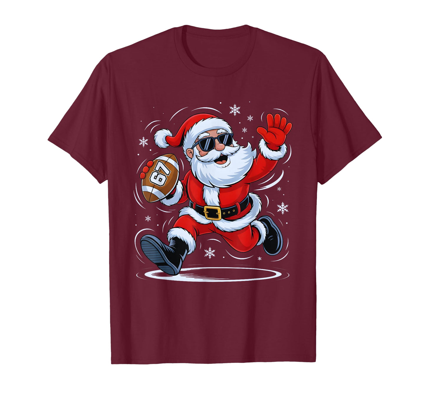 Funny Football Santa 67 Christmas Xmas Holiday Boys Kids T-Shirt