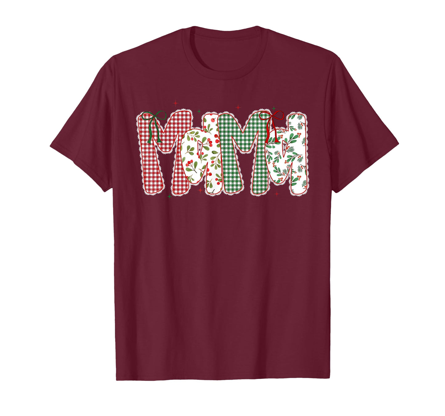Mama Coquette Bow Xmas Pajamas Holiday Merry Christmas Mom T-Shirt