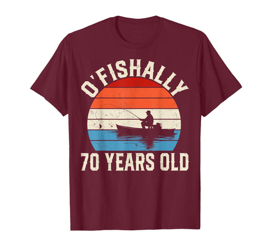 Ofishally 70 Years Old - 70th Birthday Fisherman T-Shirt