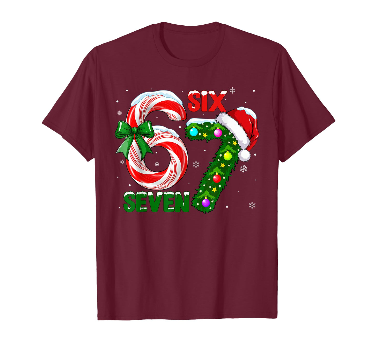 Funny 67 Christmas Shirts Boys Kids 6 7 Meme Pajamas Holiday T-Shirt