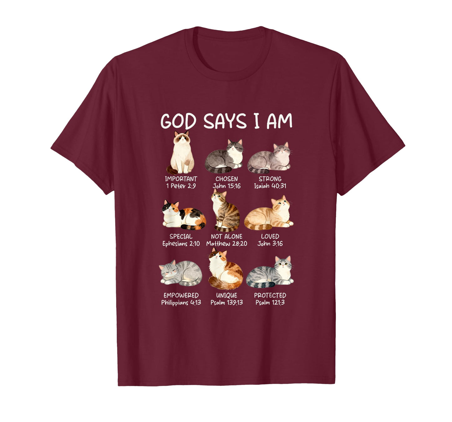 God Says I-Am Cat Kitten Christian Jesus Bible Verse Faith T-Shirt