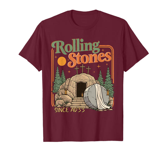 The Stone was Rolled Away He is Alive Retro Christian Easter T-Shirt