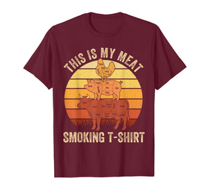 Funny This is My Meat Smoking Tee BBQ Dad Barbeque Smoker T-Shirt
