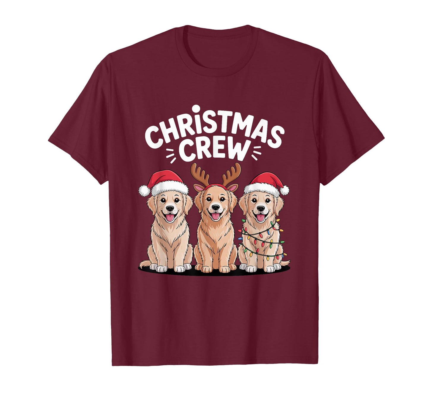 Christmas Crew Xmas Puppy Funny Christmas Golden Retriever T-Shirt