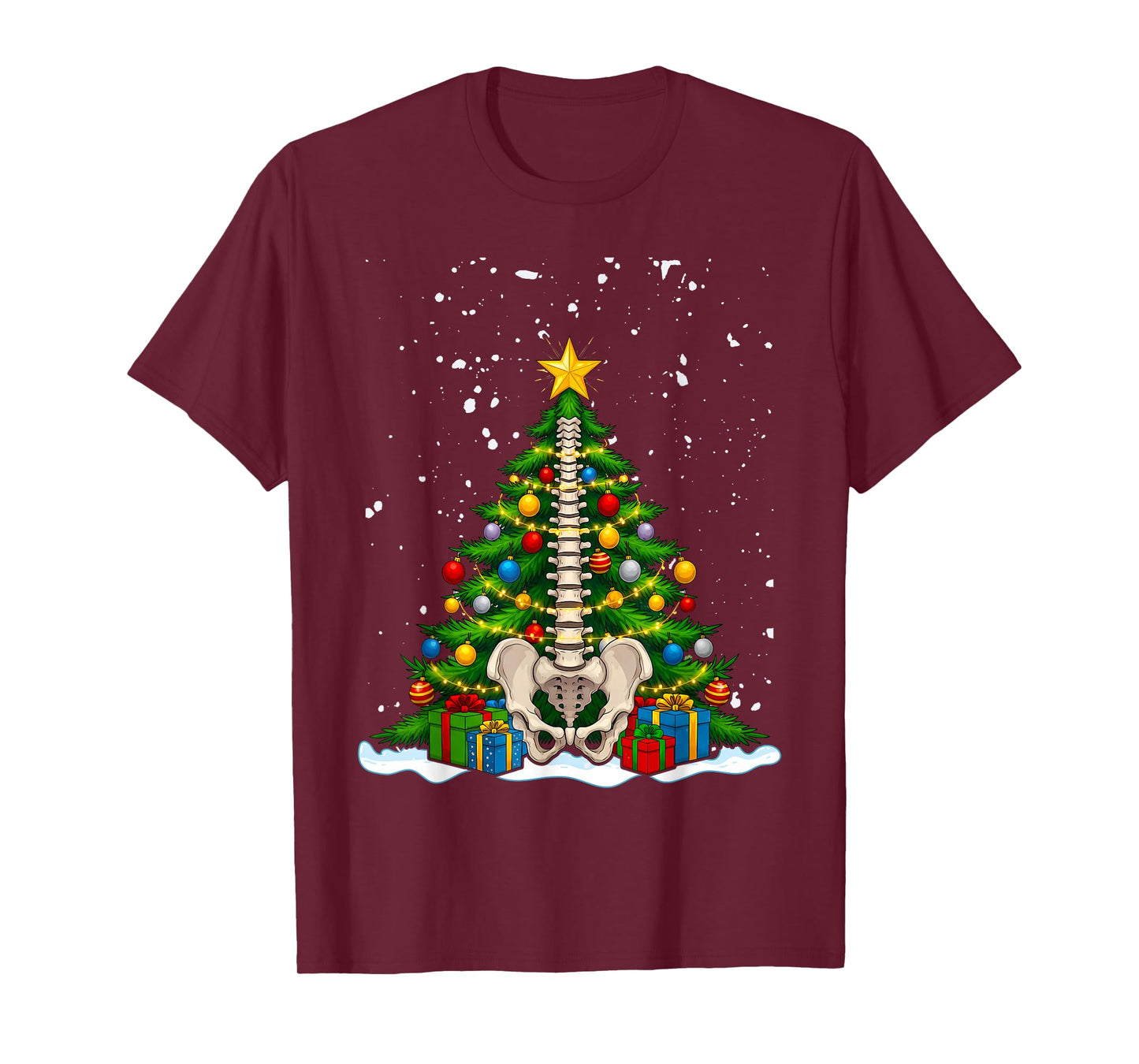 Spine Tree Chiropractic Anatomy Bone Christmas T-Shirt
