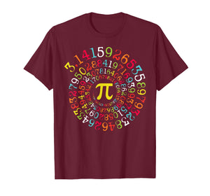 Funny Pi Day Spiral Pi Math Numbers Teachers Students T-Shirt