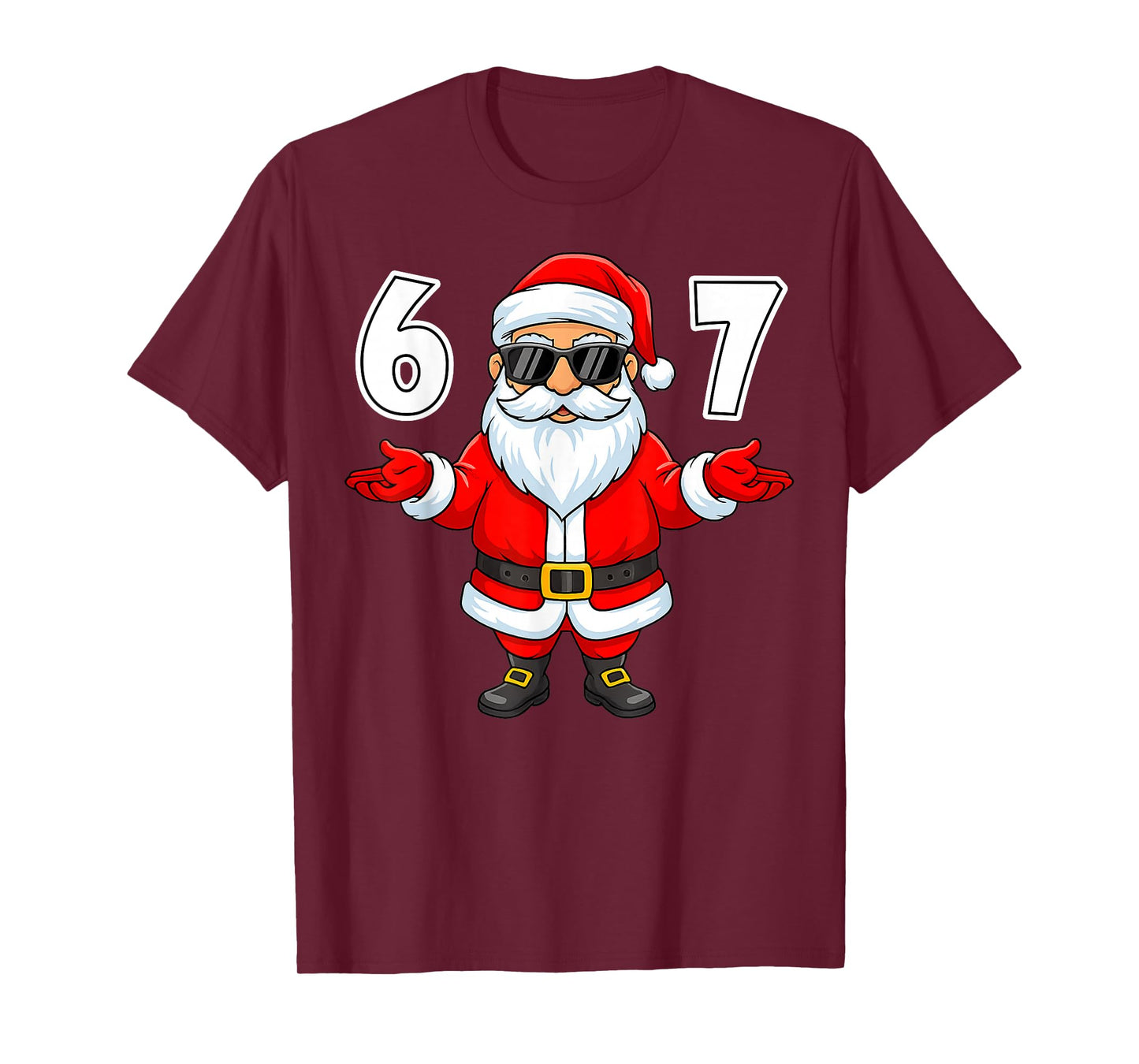67 Meme Six Seven Number 6 7 Funny Santa Xmas Christmas T-Shirt