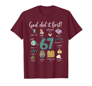 God Did It First 67 Christian Jesus Faith Bible Verse Retro T-Shirt